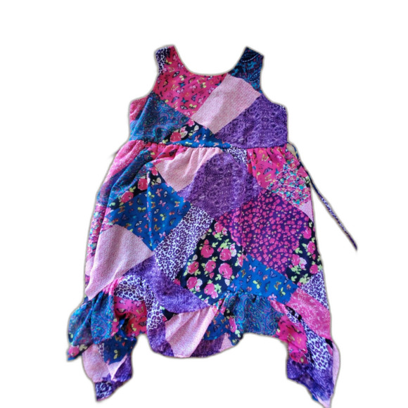 1989 Place Patchwork Dress Girls XL/14 GUC - Picture 2 of 9